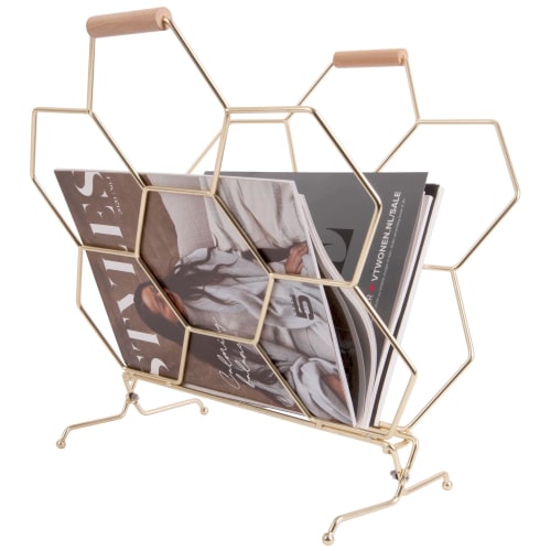Present Time magasinholder - Honeycomb - Messing
