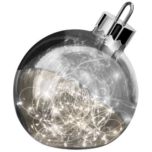 Sompex dekorationskugle med lys Ø 30 cm - Ornament - Sølv