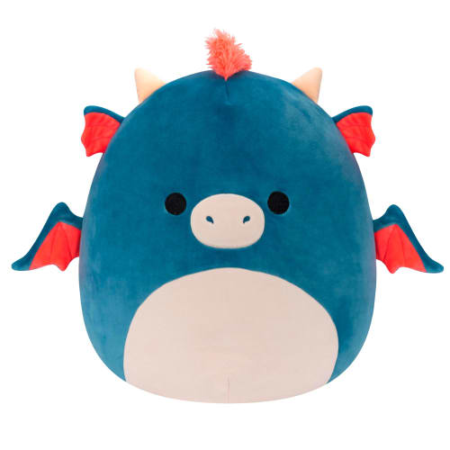 Squishmallows bamse - Drage - Mørkeblå/rød