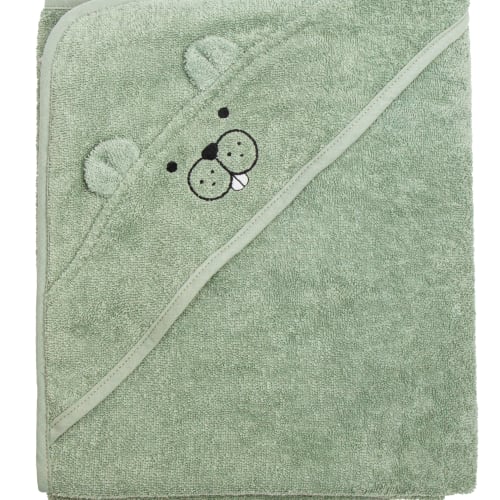 Tiny Republic babyhåndklæden – Bæver – Grøn