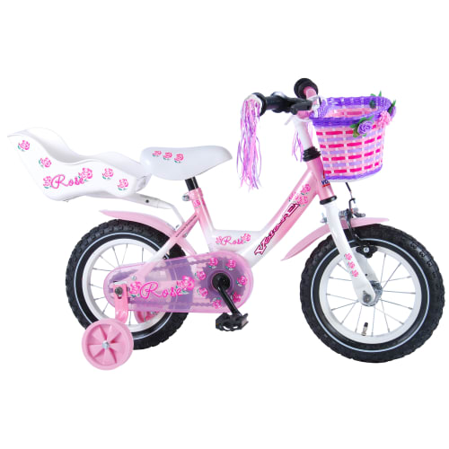 Volare Rose 12" pigecykel - Hvid/pink