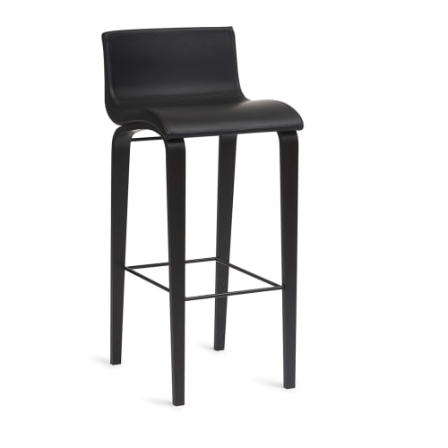 Erik Bagger barstol - Curves Bar - H 77 cm - Sort