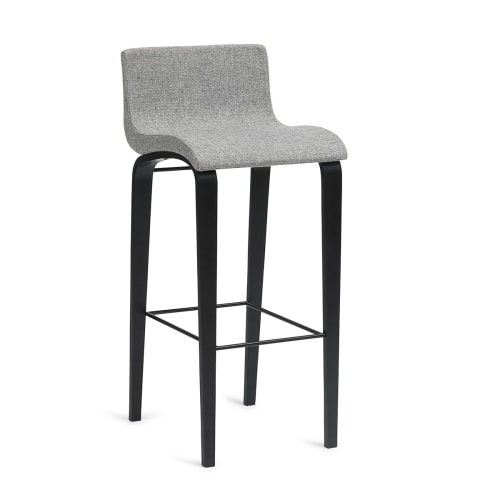 Erik Bagger barstol - Curves Bar - H 77 cm - Sort/lysegrå