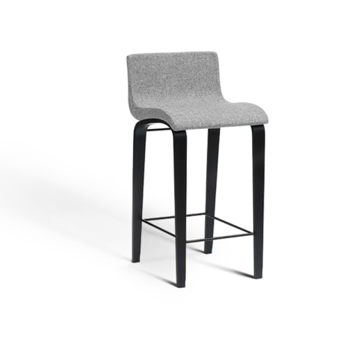 Erik Bagger barstol - Curves Counter - H 67 cm - Sort/lysegrå