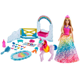 Køb Barbie dukke og enhjørning Dreamtopia online |