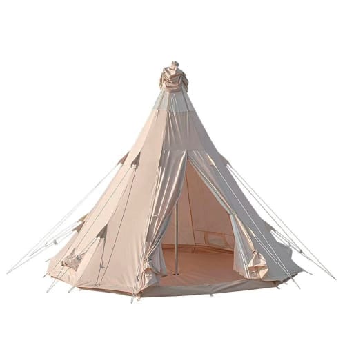Ø 5 meter - Luksuriøst telt i bomuldskanvas med vinduer og ventilation