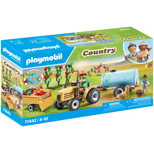 Playmobil Country Traktor Med Trailer Og Vandtank