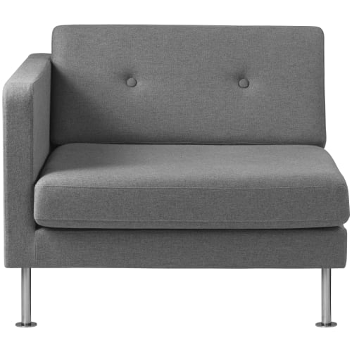 Unit10 sofamodul - Firhøj - Venstremodul - Gråbeige meleret/stål