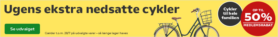 Ekstra nedsatte cykler - Op til 50% medlemsrabat